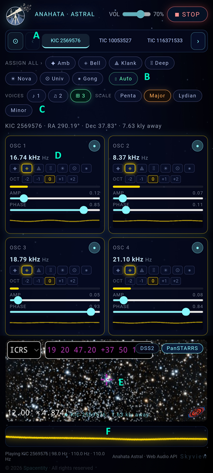 Astral Player interface