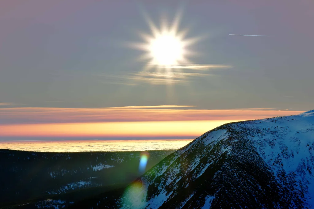 Sunset from top of Sniezka