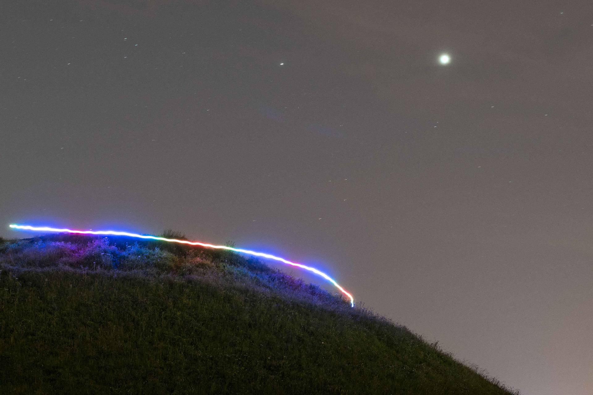Light trailing over the Krakus Mound